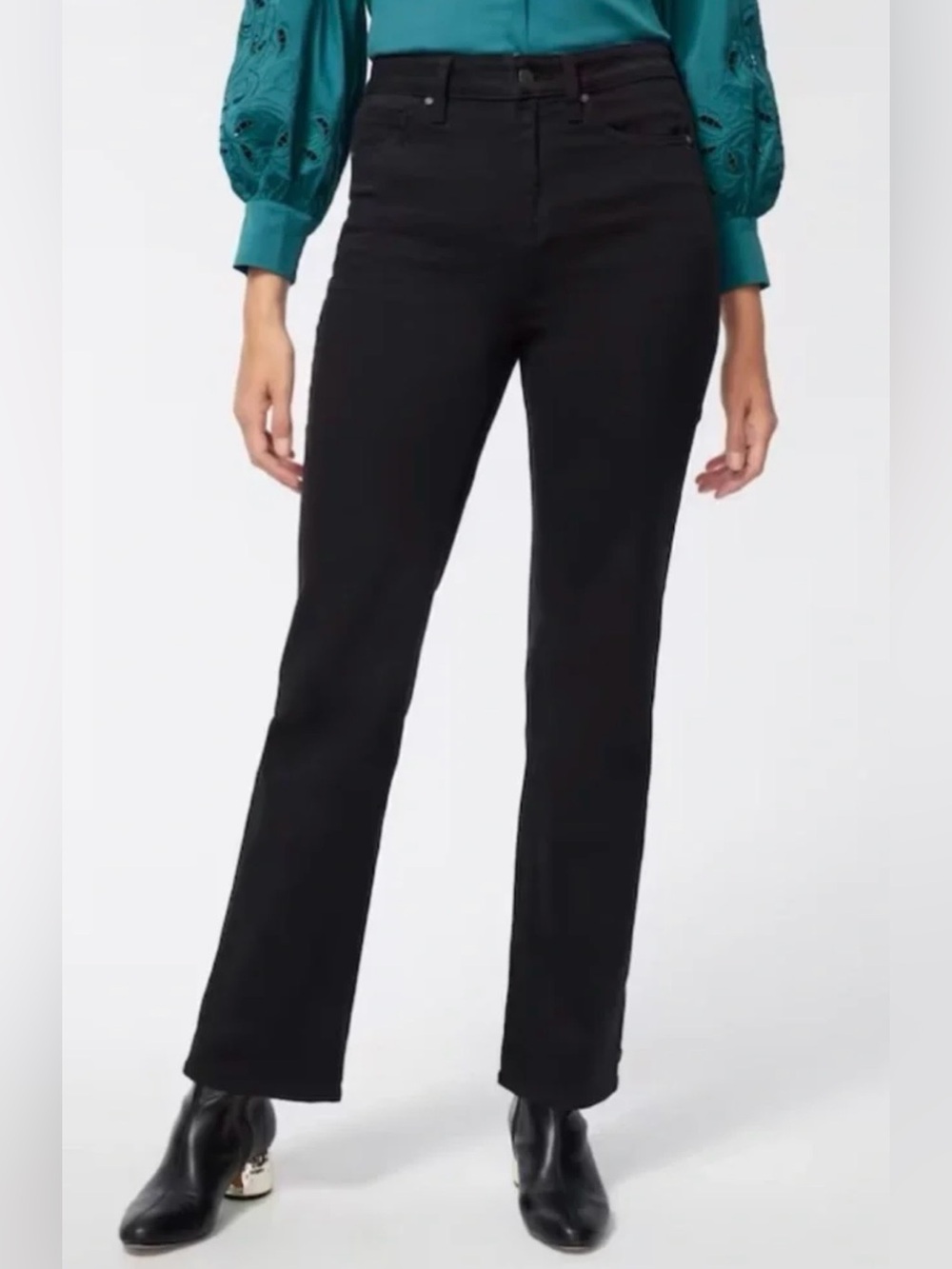 J. Jill High-Rise Black Straight-Leg Stretch Jeans